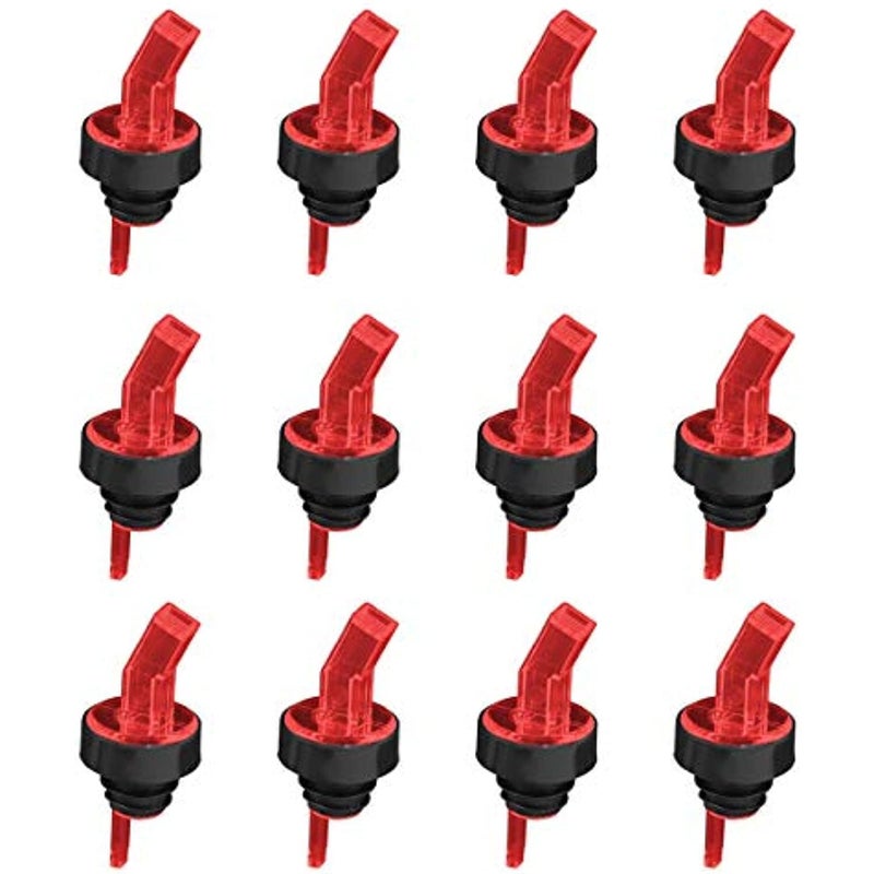 Great Credentials Screen Liquor Bottle Pourer 12 Pourers (Red)